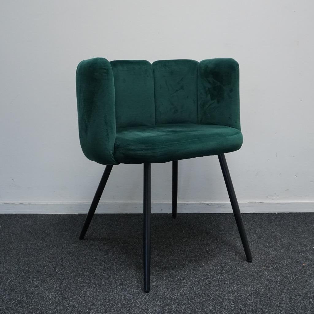 Five Finger Chair | Eetkamerstoel | Dark Green Velvet, Hout, Gebruikt, Overige kleuren, -