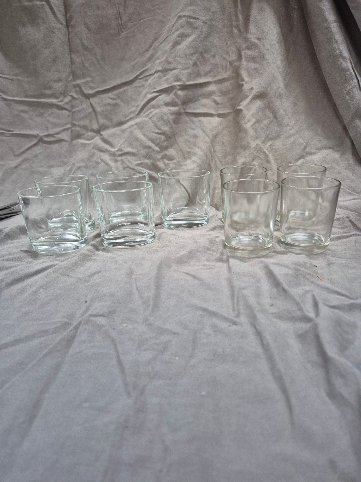 Set van 9 glazen glaasjes - ovaal en rond, Overige typen, Ophalen of Verzenden, Gebruikt, Glas