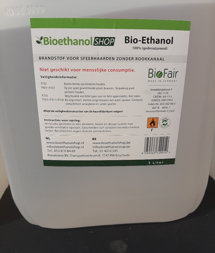 3 Jerrycans voor Bio-Ethanolhaarden 12,5 Liter Bio-Ethanol, Ophalen, Nieuw, Vrijstaande haard, Gelhaard