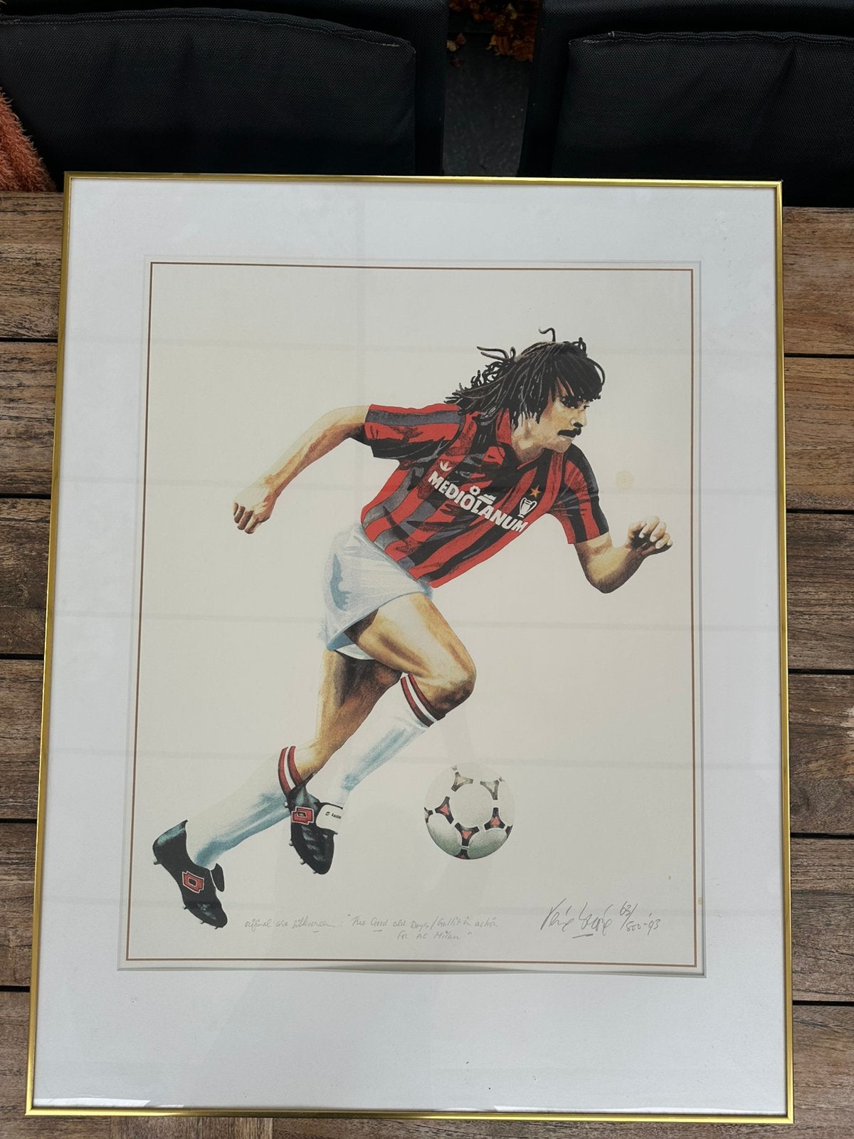 Ingelijste zeefdruk van Ruud Gullit, Ophalen, Tekening, Met kunstenaarsmerk