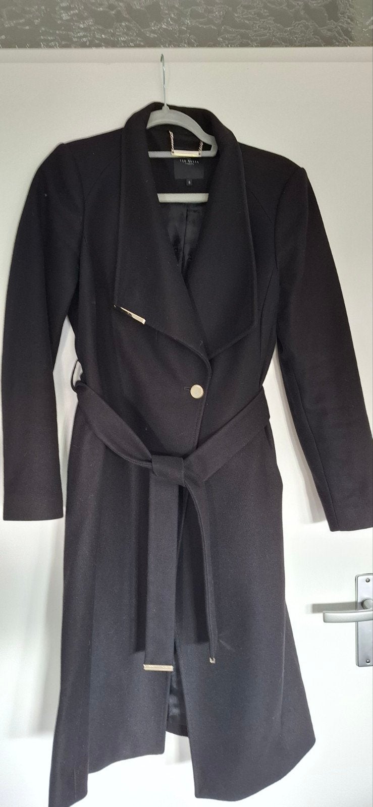 Ted Baker mantel jas zwart maat 2 38 40 izgs, Maat 38/40 (M), Zwart, Ophalen of Verzenden, Zo goed als nieuw