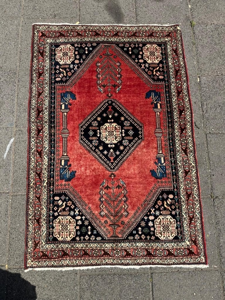 Perzische Afshar Tapijt ( Persian carpet ) 155 x 105 cm, Gebruikt, Wol, Ophalen of Verzenden, NA