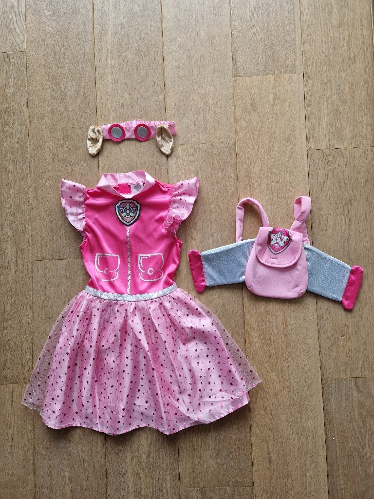 Jurk Skye Paw Patrol incl. hoofdband en rugzak, 4-6 jaar, Ophalen of Verzenden, Gebruikt