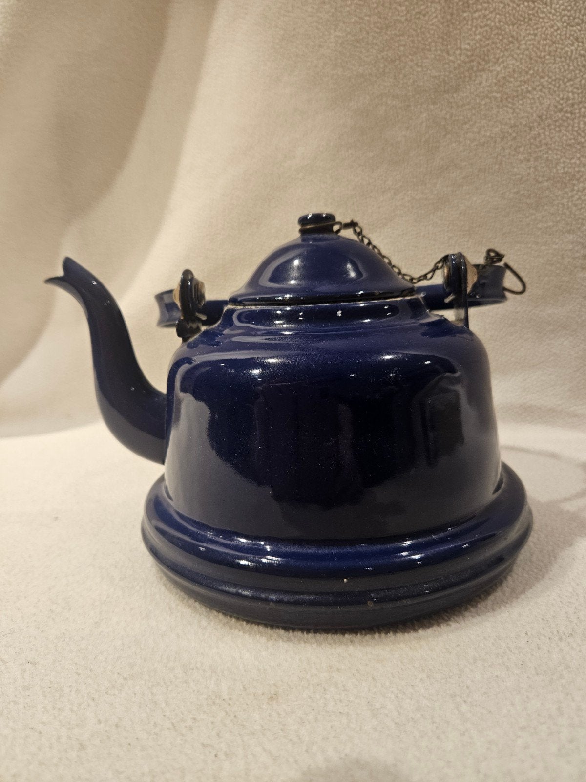 Vintage Jaren '70 Donkerblauwe Emaille Theeketel, Antiek en Kunst, Antiek | Emaille, Ophalen of Verzenden