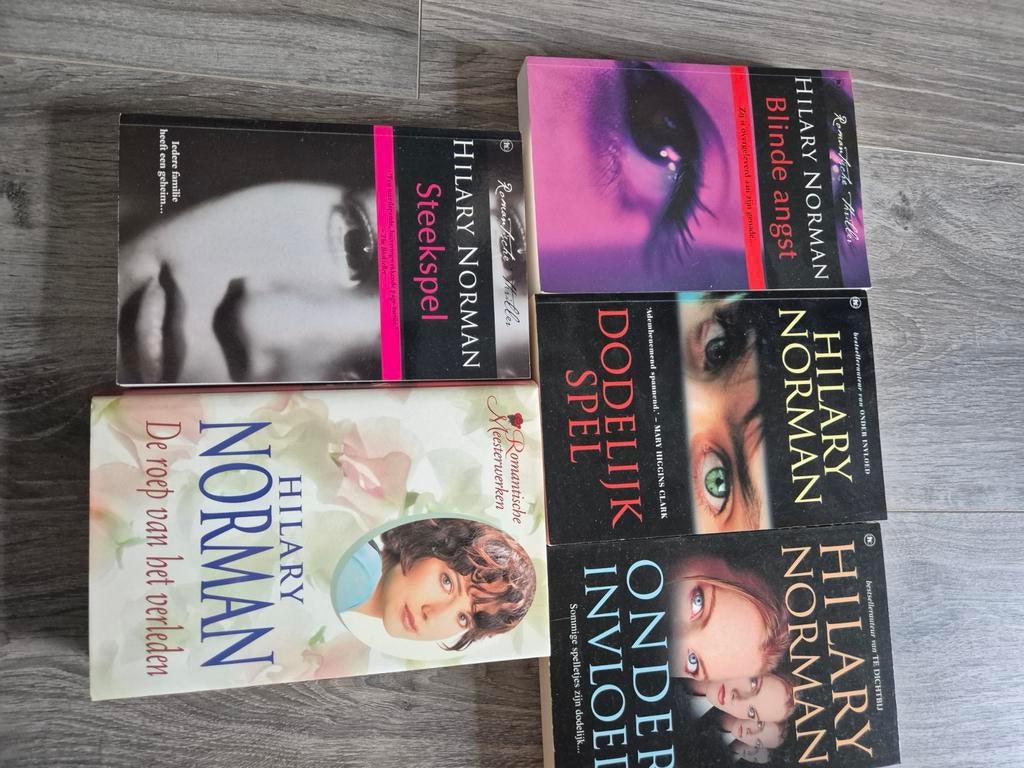 5 boeken van Hilary Norman, Steekspel, Blinde Angst,, Ophalen of Verzenden, Zo goed als nieuw, Hilary Norman, Wereld overig