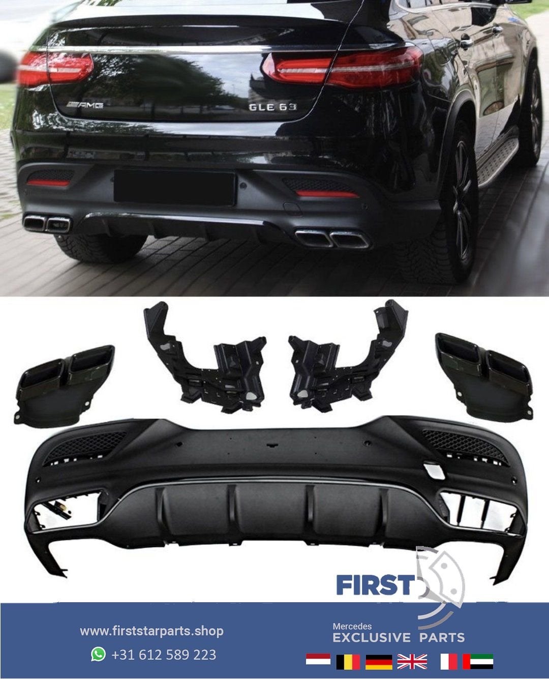 C292 GLE COUPÉ DIFFUSER GLE63 GLE63s AMG W166 DIFFUSER ACHTE, Auto-onderdelen, Gebruikt, -, Ophalen of Verzenden, -