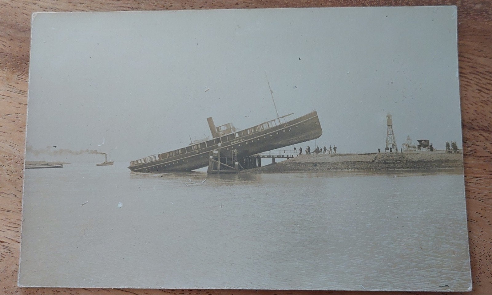 Fotokaart Veerboot de Minister Lely. Zijpe., Ophalen of Verzenden, Voor 1920, Ongelopen, Zeeland