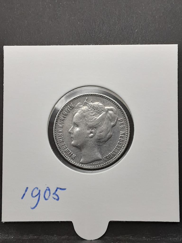 1/2 gulden 1905 Koningin Wilhelmina, Postzegels en Munten, Munten | Nederland, ½ gulden, Zilver, Ophalen of Verzenden, Koningin Wilhelmina