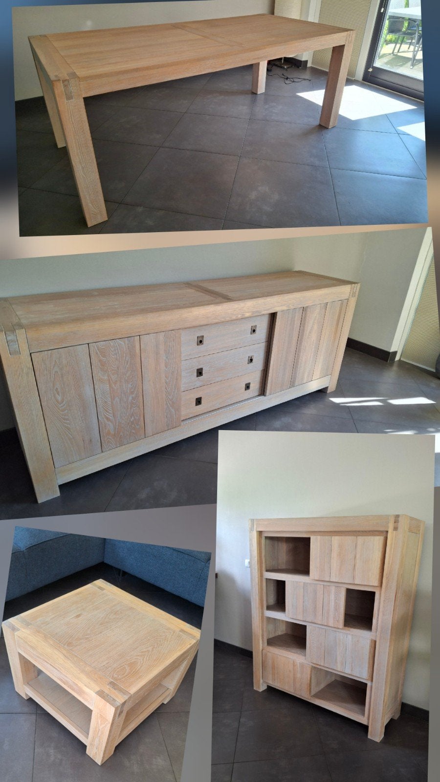 Complete set: dressoir, eettafel, salontafel, buffet/boekenk, Ophalen, Zo goed als nieuw