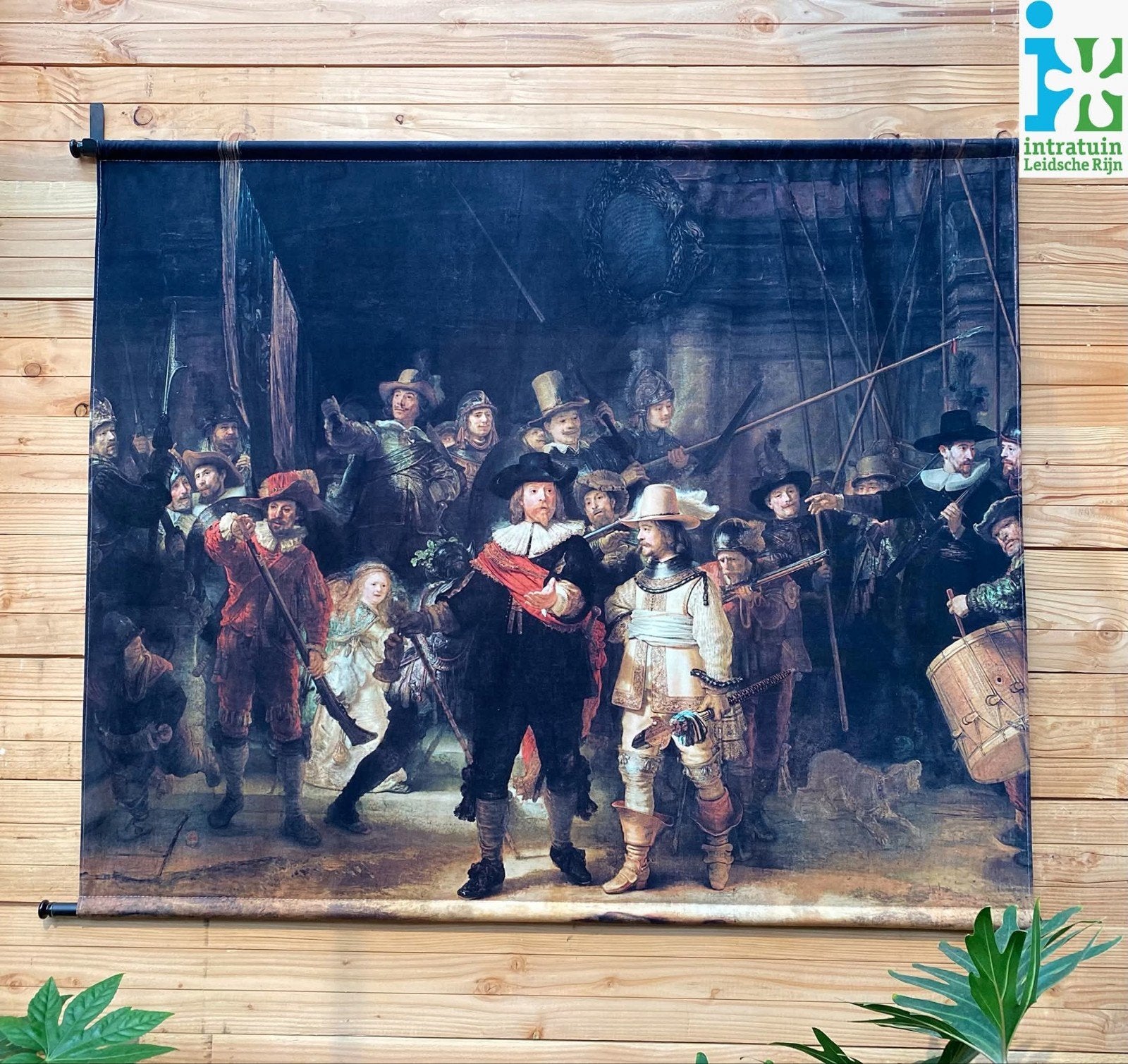 Nachtwacht wanddoek 146x110, Ophalen, 110 cm, Klassiek, 146 cm