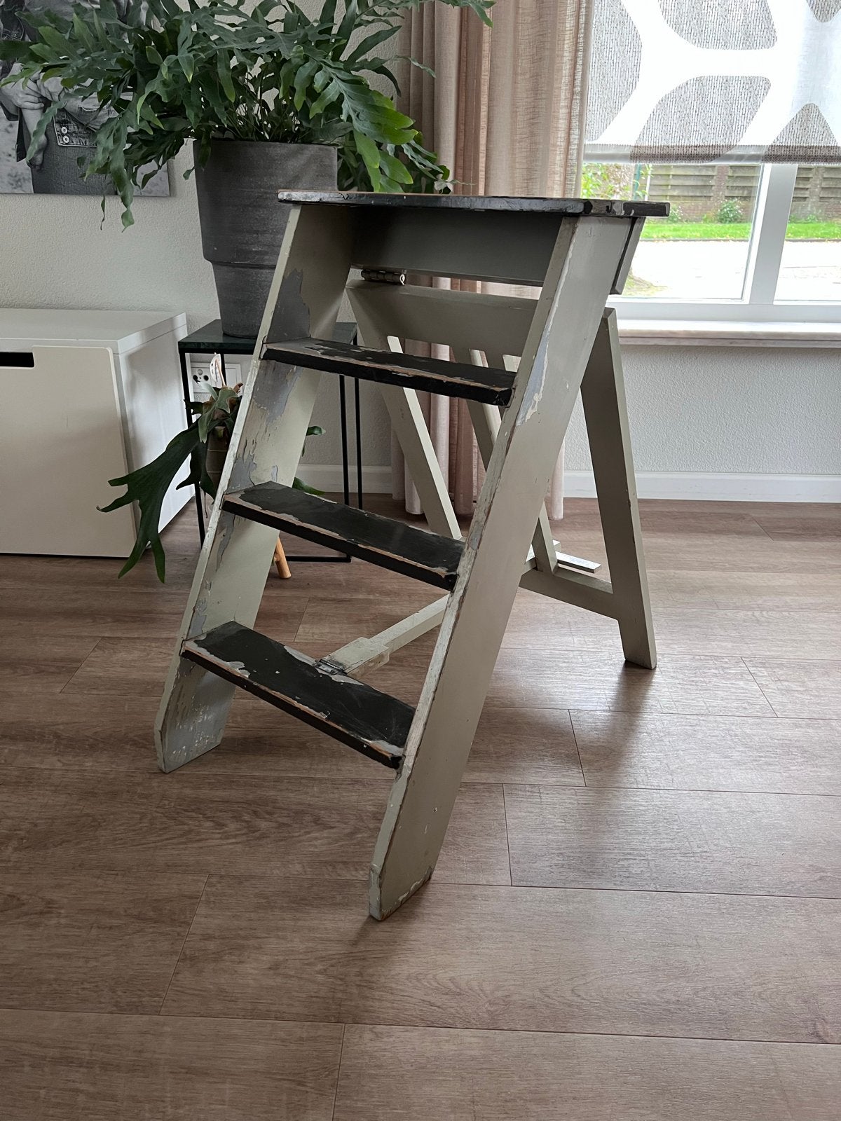 Vintage houten keukentrapje - Decoratief en functioneel, Ophalen, Gebruikt
