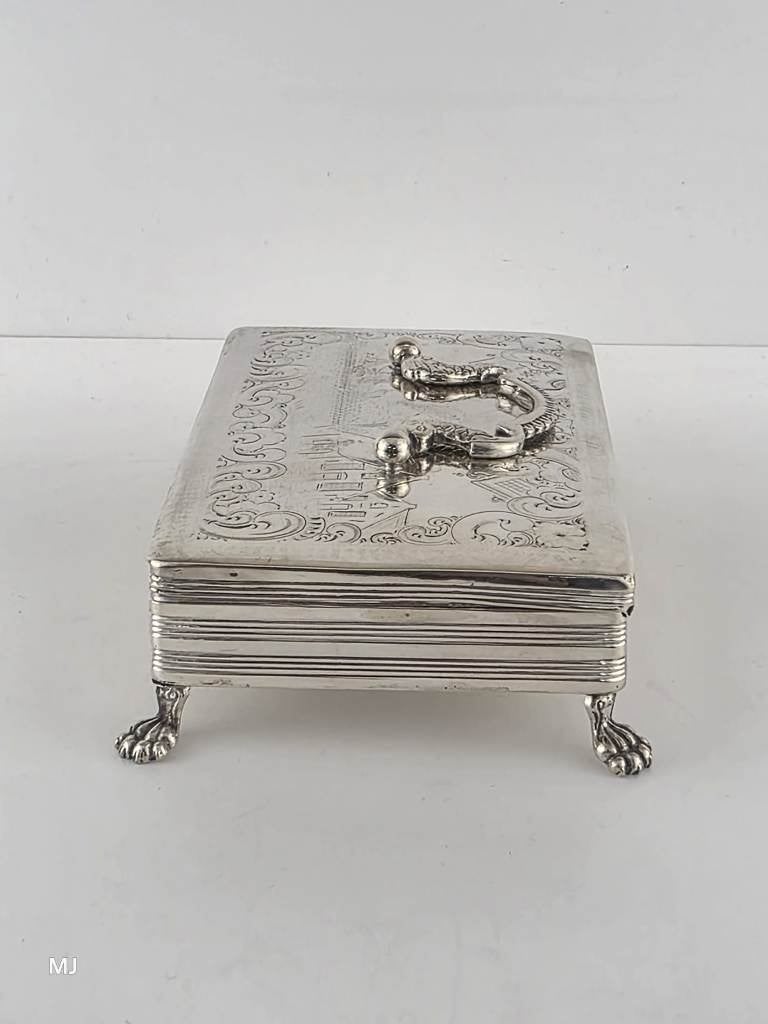 Zilveren lepeldoosje                                     Z47, Antiek en Kunst, Antiek | Goud en Zilver, Ophalen of Verzenden, Zilver
