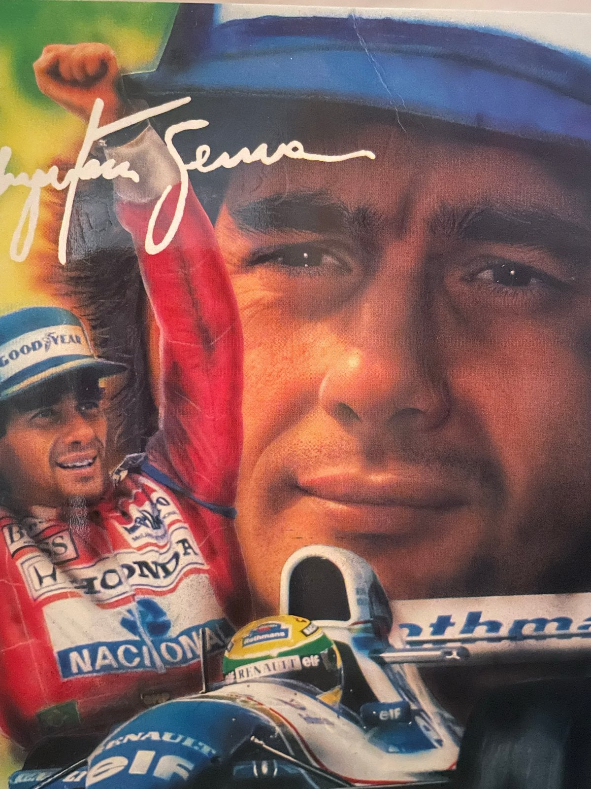 Ayrton Senna Formule 1 Poster/Print - Gesigneerd, Verzamelen, Ophalen of Verzenden, Zo goed als nieuw, Formule 1
