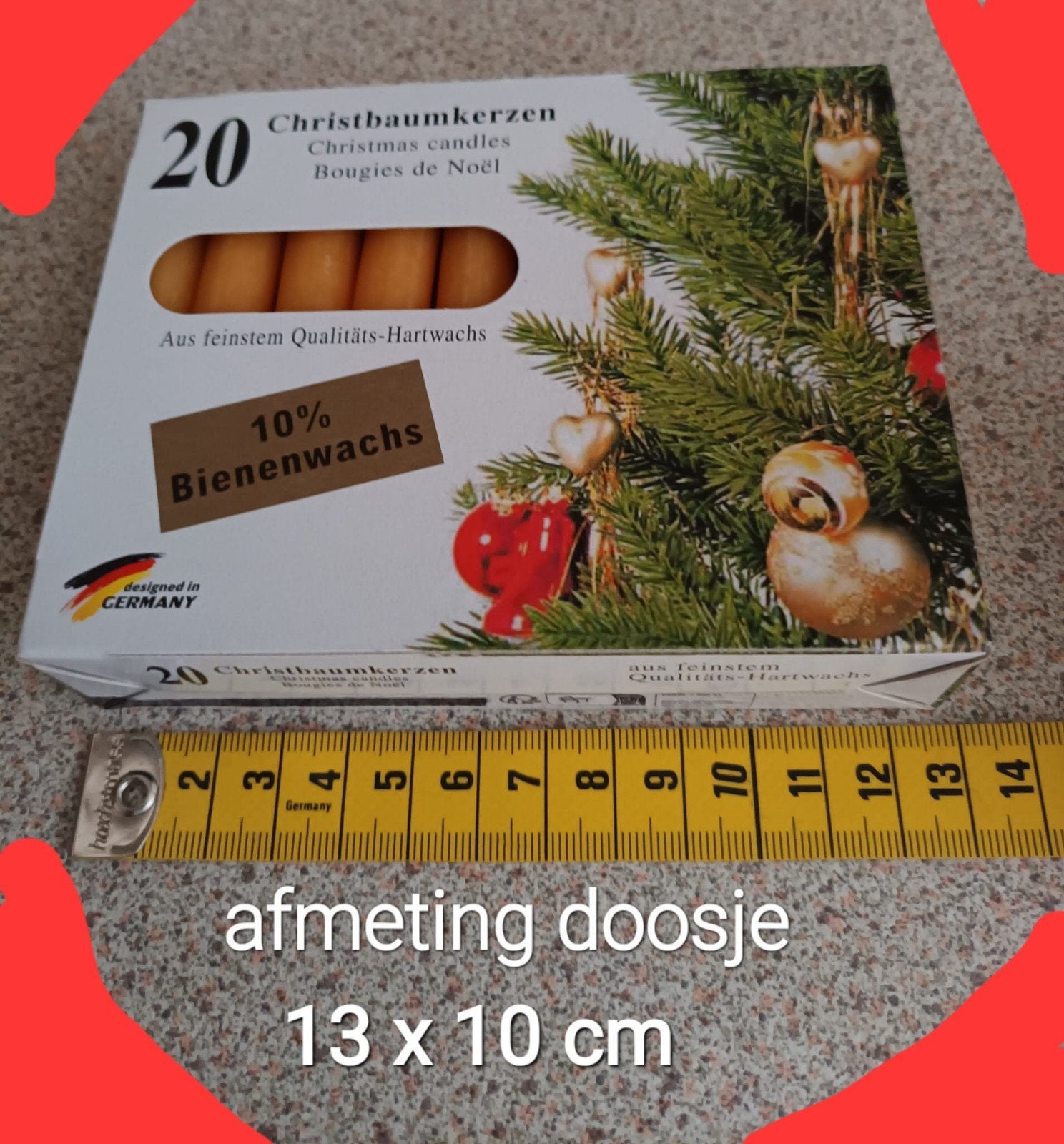 20  kaarsjes 10 cm - 10% bijenwas, Verzenden, Overige merken, Oranje, Kaars