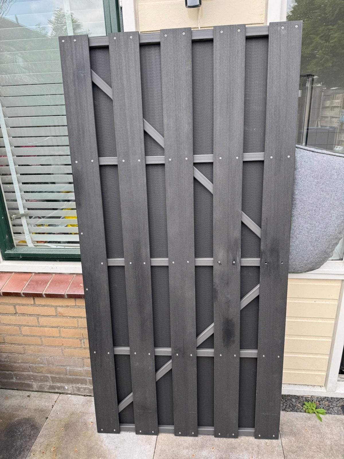Tuinpoort Composiet met metalen frame, 100 tot 150 cm, Composiet, Ophalen of Verzenden, Zo goed als nieuw