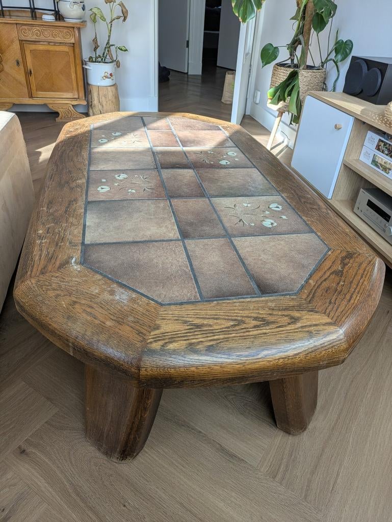 Retro salontafel - gratis af te halen, Huis en Inrichting, Tafels | Salontafels, Ophalen, Gebruikt, Overige materialen, 100 tot 150 cm