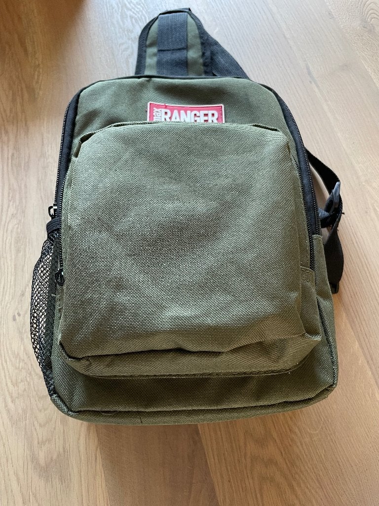 Ranger Vis-tas Schoudertas + 2 Opbergdoosjes Groen, Zo goed als nieuw, Leer, Groen, Ophalen