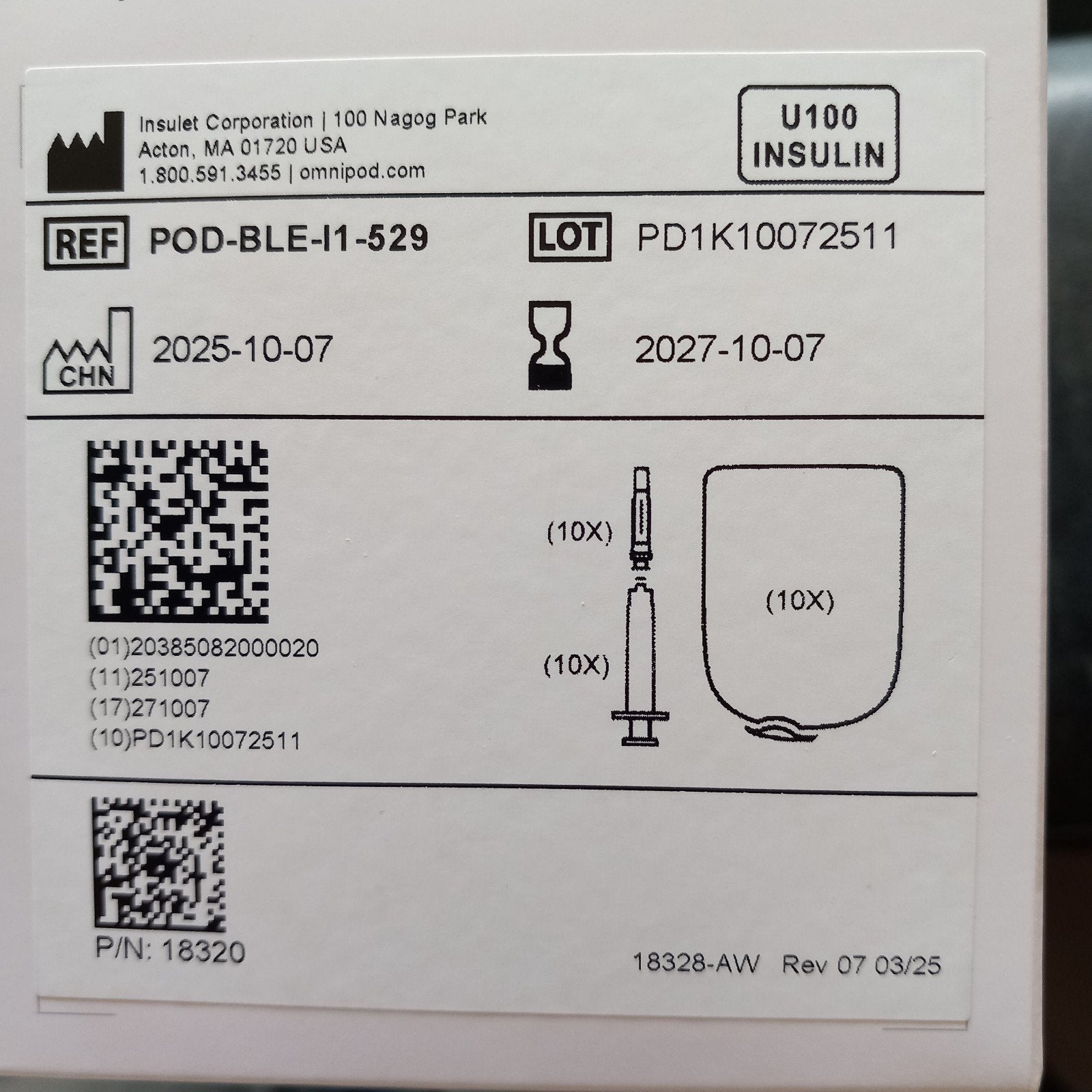omnipod dash 10 stuks, Ophalen of Verzenden, Nieuw
