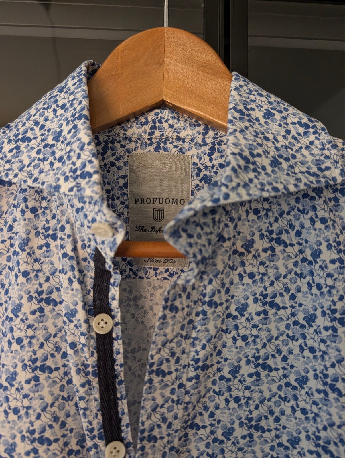 Profuomo overhemd blauw wit maat 38, Blauw, Halswijdte 38 (S) of kleiner, Ophalen of Verzenden, Profuomo