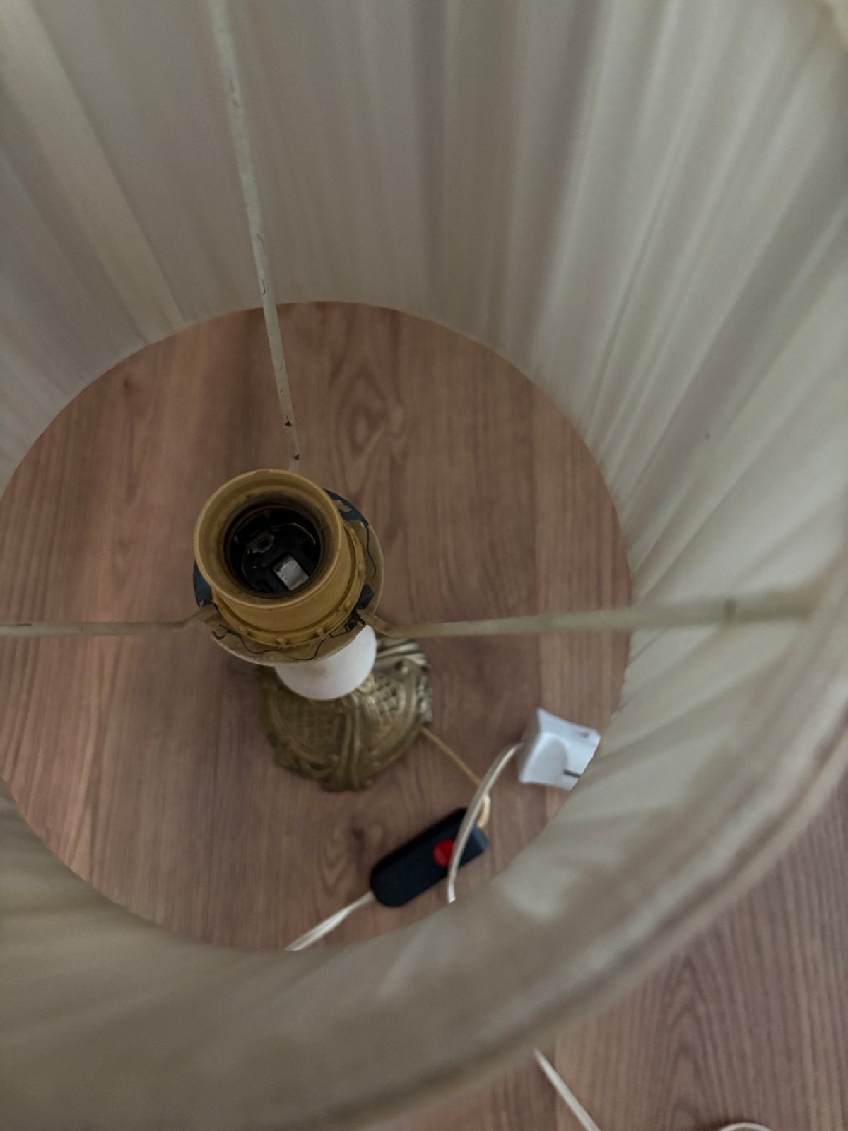 Schemerlamp met Marmeren en Bronzen Voet, Ophalen of Verzenden
