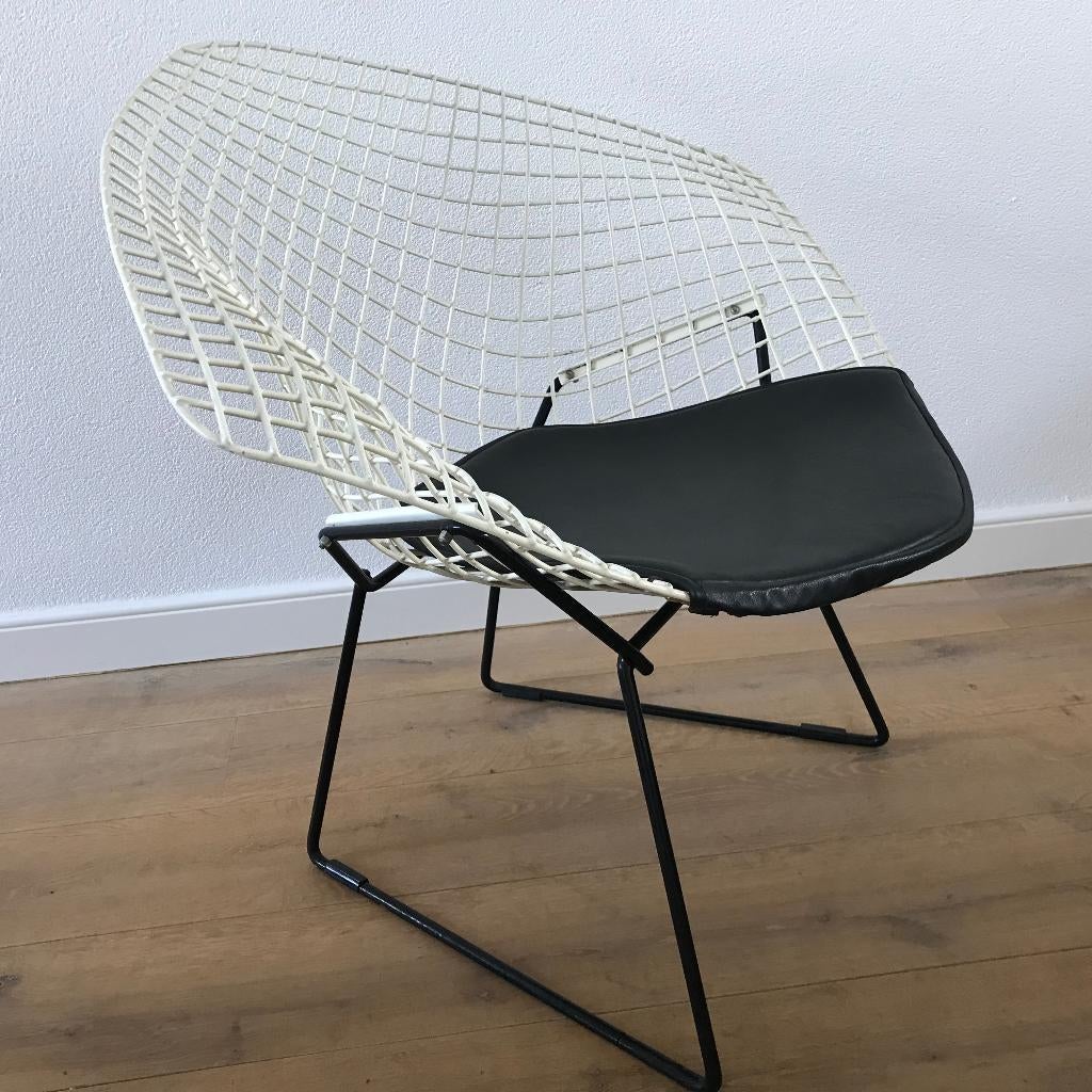 Vintage Diamond chair Harry Bertoia Knoll 1960 wit, Gebruikt, Ophalen of Verzenden, Nvt, Nvt