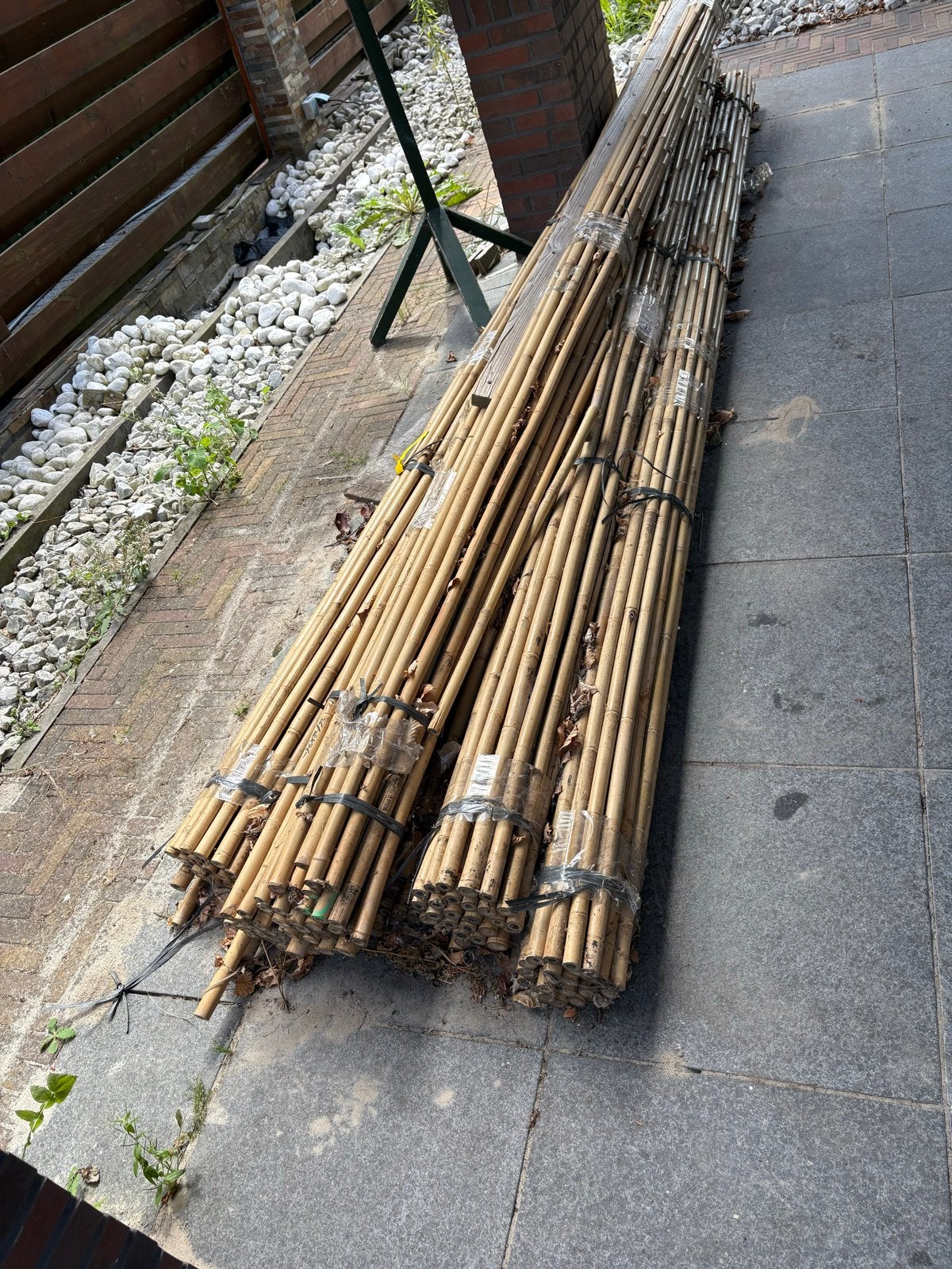 Bamboe stokken 3.70m lang, 7 bundels van 23 stuks, Ophalen, Nieuw, 250 cm of meer, Palen