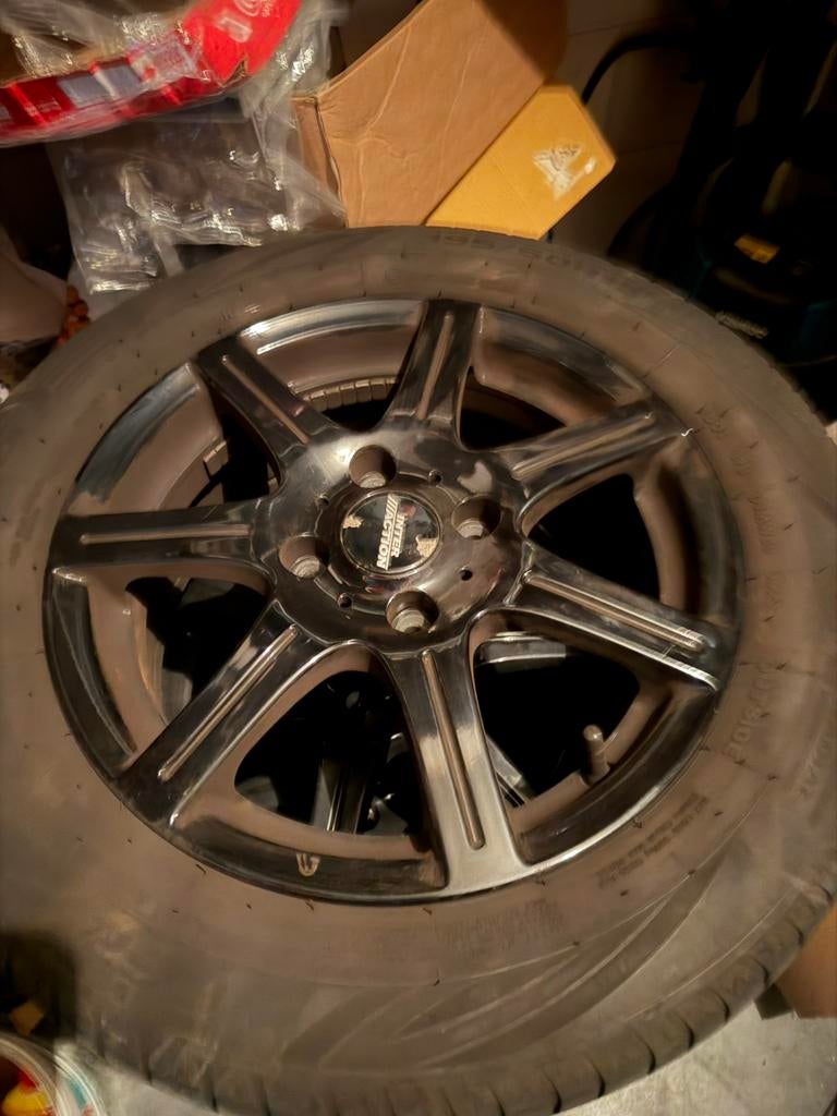 Sportvelgen 15 inch met banden 195/60R15 Ford Fiesta, Ophalen, Gebruikt, 15 inch, Banden en Velgen
