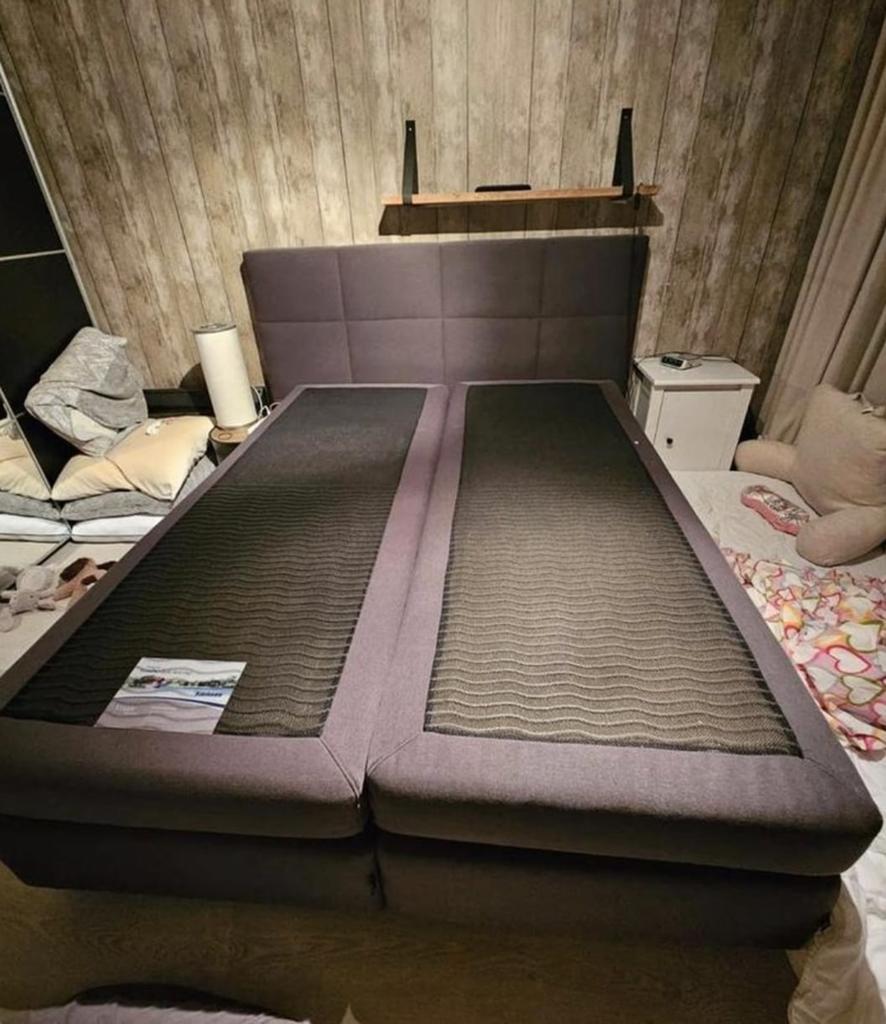 Bezorging is mogelijk 160x200 inzgs complete boxspring bed, Tweepersoons, Ophalen of Verzenden, Zo goed als nieuw, 200 cm