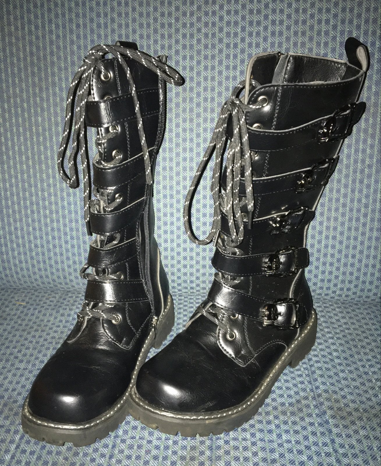 Nieuwe boots met skull gespen, maat 39, Ophalen, Hoge laarzen, Zwart, Nieuw