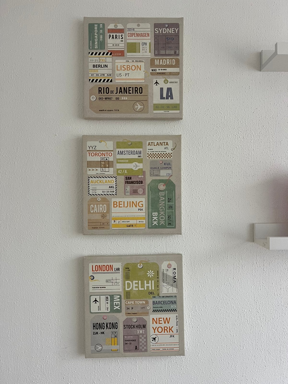 Schilderij set 3 stuks, Ophalen of Verzenden, Zo goed als nieuw