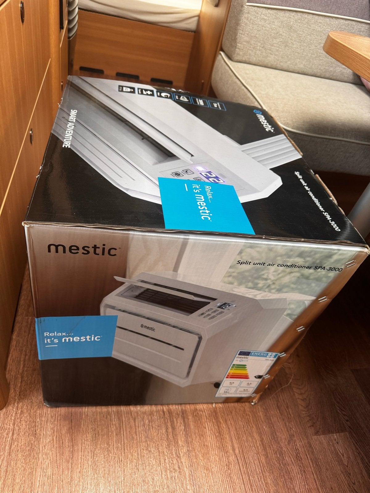 Mestic Spa 3000 Split Airco - zo goed als nieuw in doos, Ophalen, Minder dan 60 m³, Nieuw, 3 snelheden of meer