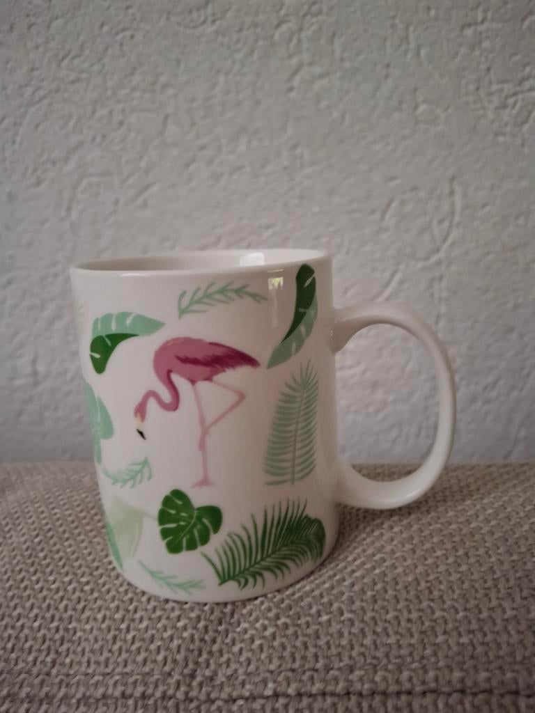 Mooie Mok met Flamingos, Huis en Inrichting, Keuken | Servies, Ophalen, Zo goed als nieuw, Kom(men), Overige stijlen