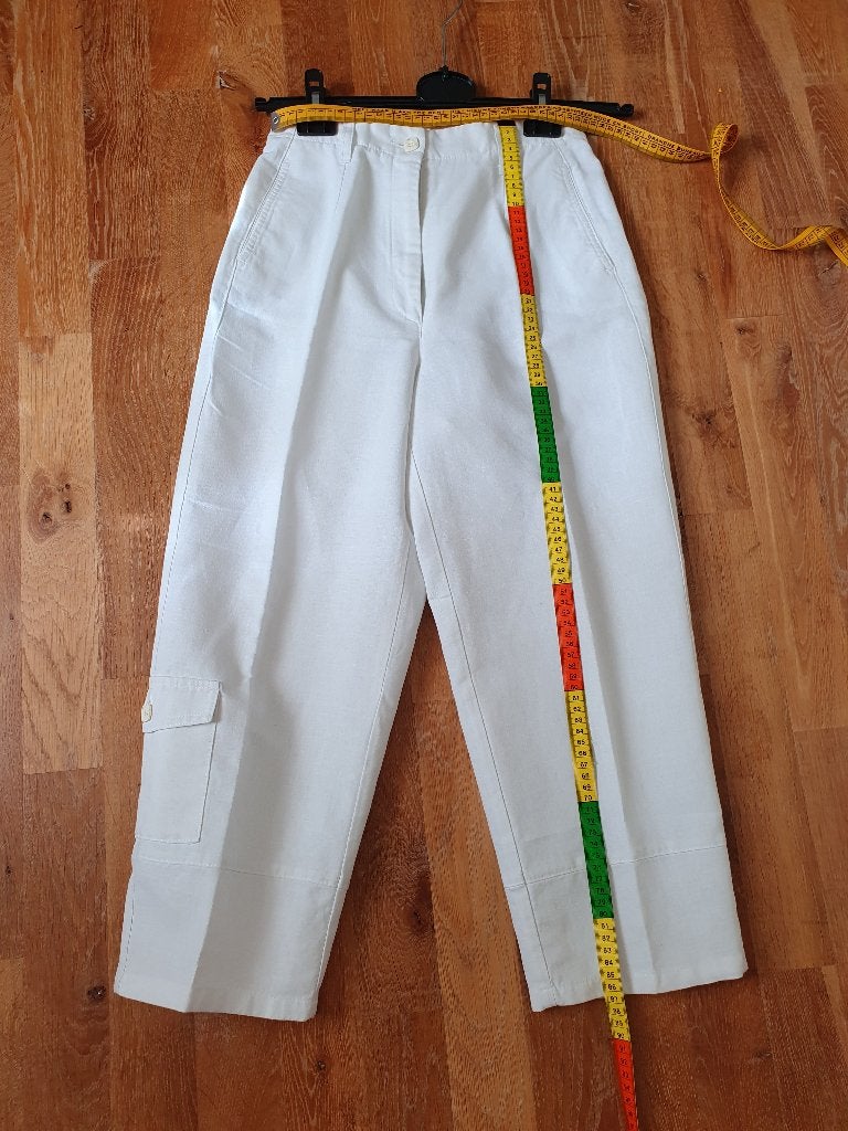 Linnen pantalon, Wit, Ophalen of Verzenden, Zo goed als nieuw, Maat 36 (S)