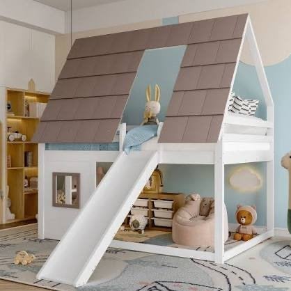 Merax Chalet Stapelbed met Ladder & Glijbaan -Nieuw in doos, Kinderen en Baby's, Kinderkamer | Stapelbedden en Hoogslapers, Ophalen