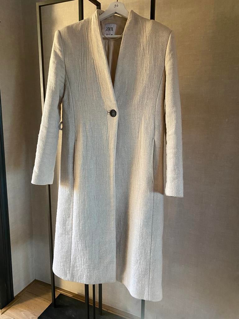 Zara mantel, Ophalen of Verzenden, Zo goed als nieuw, Maat 34 (XS) of kleiner, Beige
