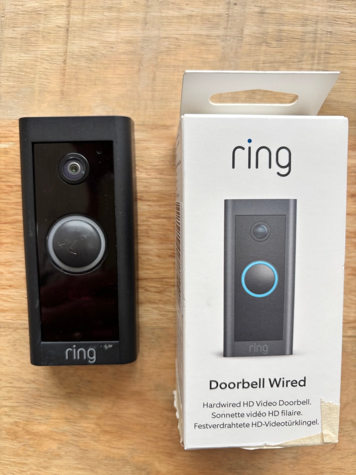 Ring Doorbell Wired - Bedrade HD Video Deurbel, Ophalen, Bewegingsdetectiesensor, Zo goed als nieuw, Bedraad