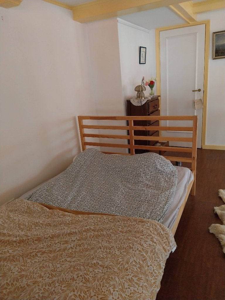 Bed, Ophalen, Bruin, Tweepersoons, Zo goed als nieuw