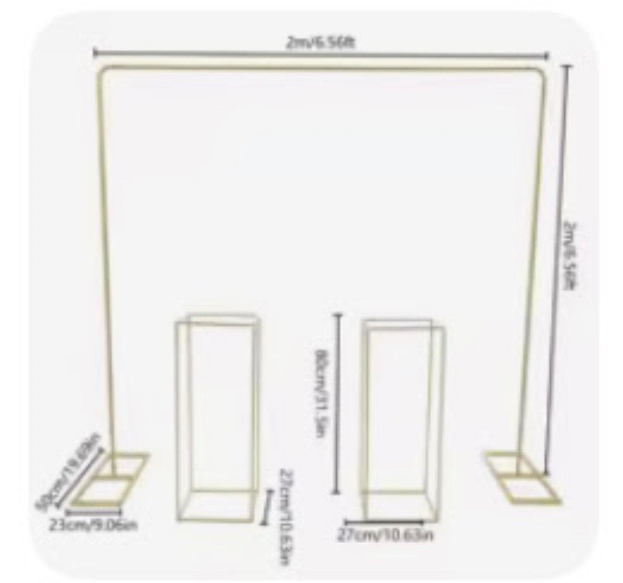 Gouden Decoratie Set: Boog & Sokkels voor Feesten/Evenemente, Ophalen, Zo goed als nieuw, Goud, Metaal