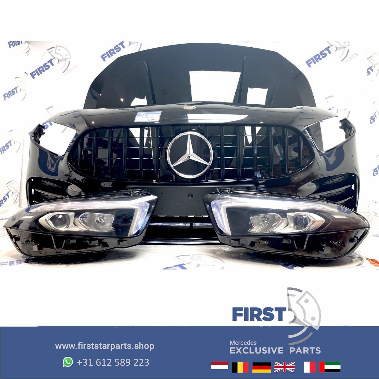 W177 GT A35 AMG LINE VOORKOP ZWART Mercedes A Klasse 2018-20, Gebruikt, -, Voor, Ophalen of Verzenden