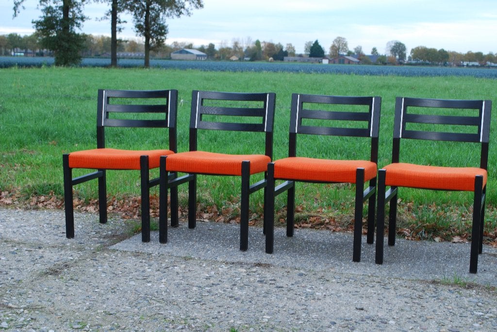Set van 4 Fristho eetkamerstoelen, Huis en Inrichting, Ophalen, Hout, Gebruikt, Overige kleuren