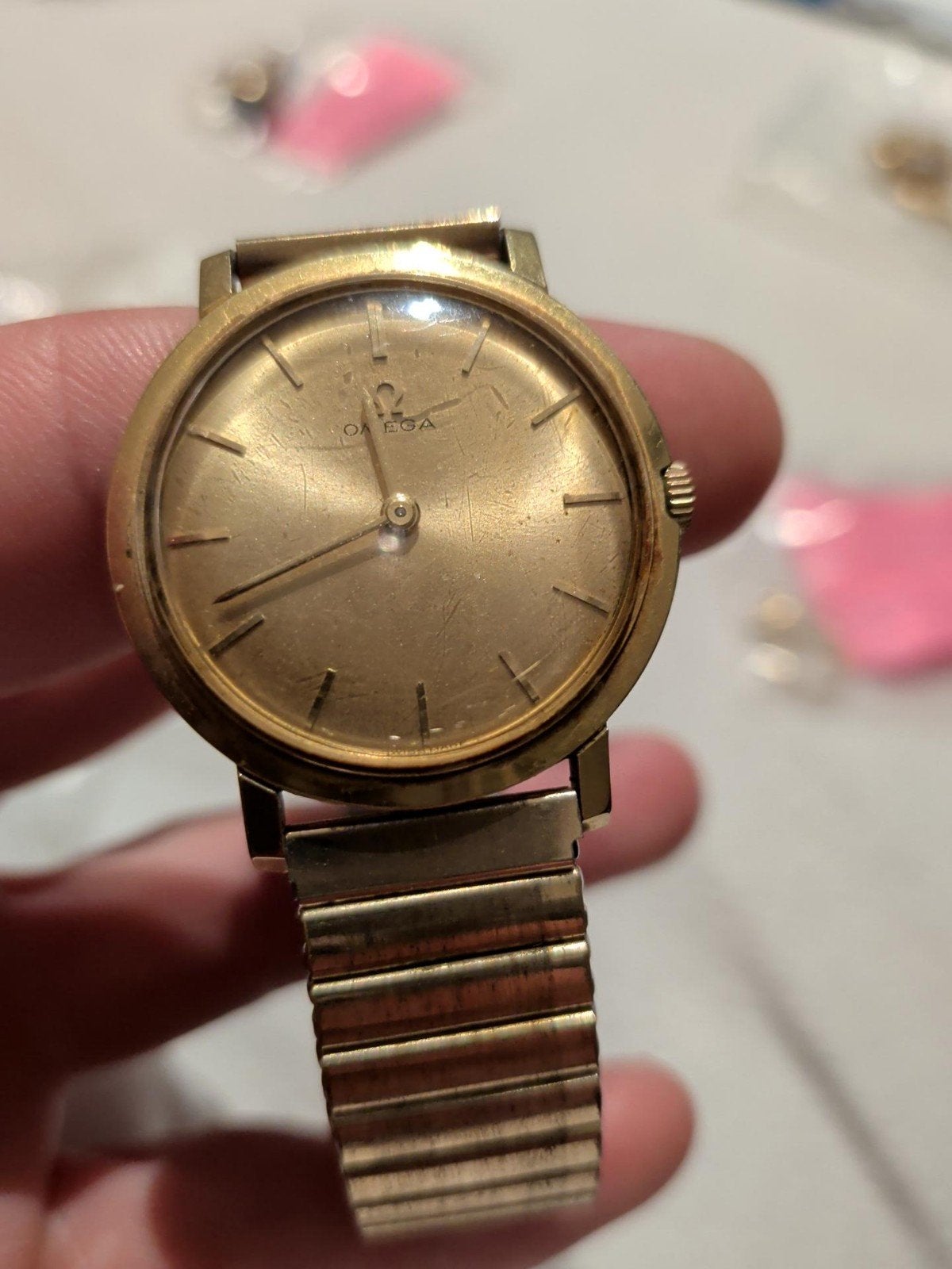 Omega Polshorloge vintage - Verguld, Caliber 620, 1962, Sieraden, Tassen en Uiterlijk, Horloges | Antiek, Overige materialen, Omega