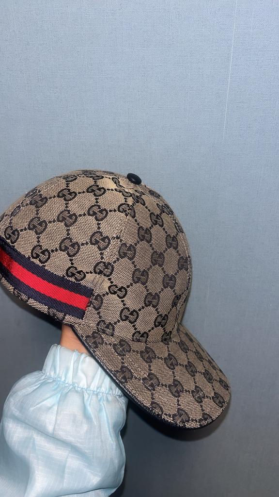 Gucci pet - Blauw - Maat M - Zo goed als nieuw, Ophalen, Zo goed als nieuw, Pet