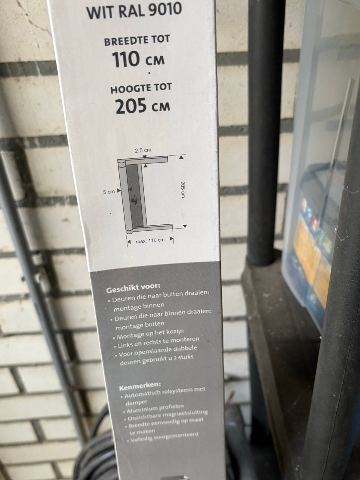 Bruynzeel Rolhordeur 700 Serie Wit RAL 9010, Doe-het-zelf en Verbouw, Hordeur, Nieuw, Metaal, 200 tot 215 cm