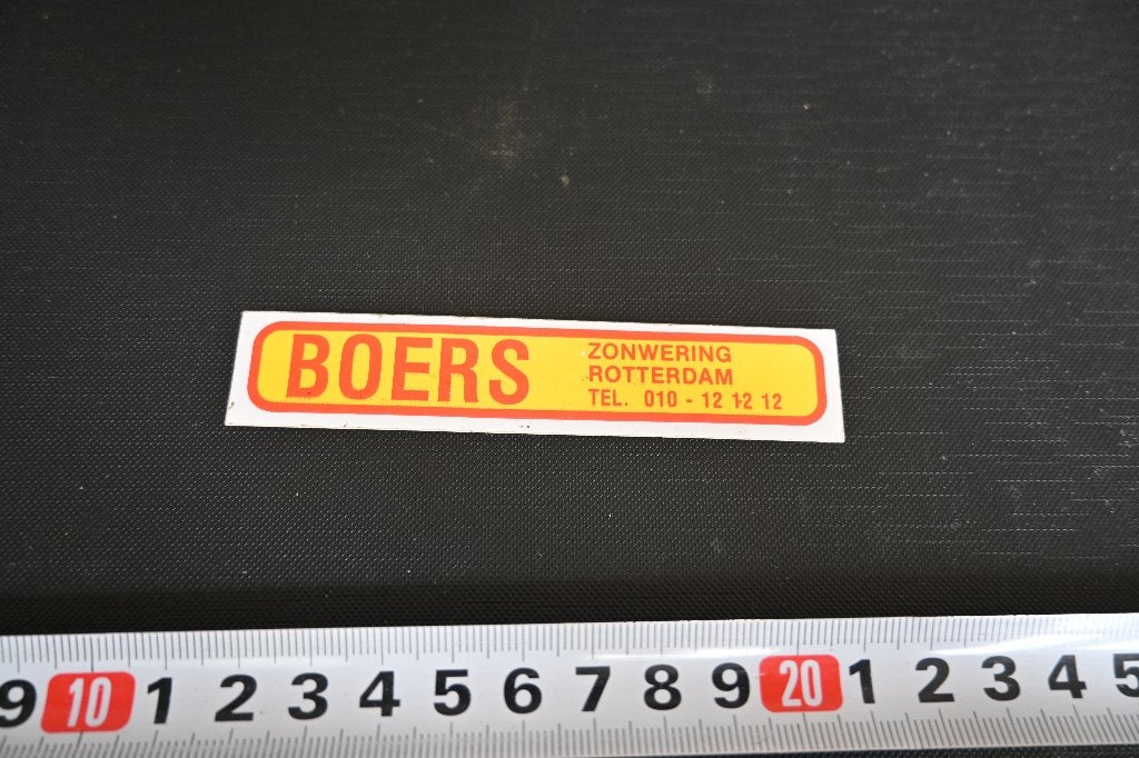 sticker Rotterdam BOERS zonwering 010-121212, Verzamelen, Ophalen, Zo goed als nieuw