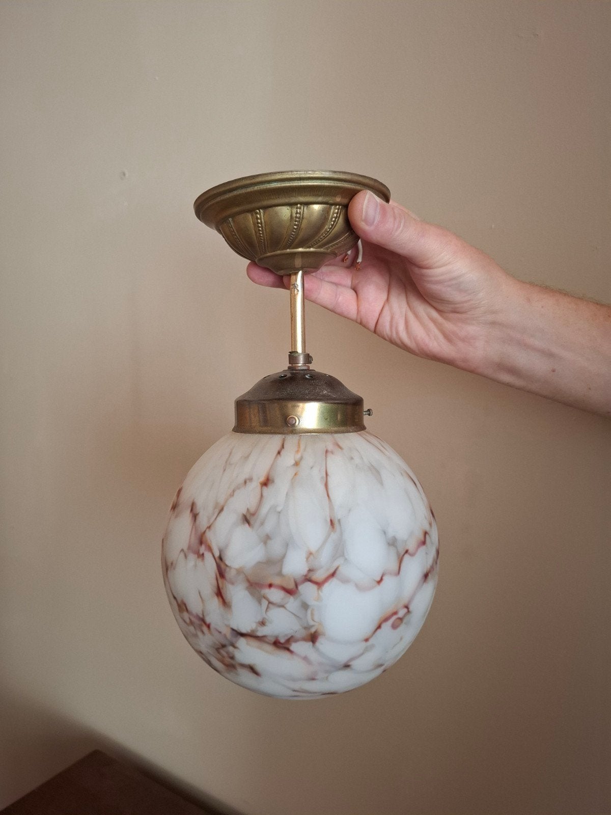 Glazen lamp in art nouveau, Ophalen of Verzenden