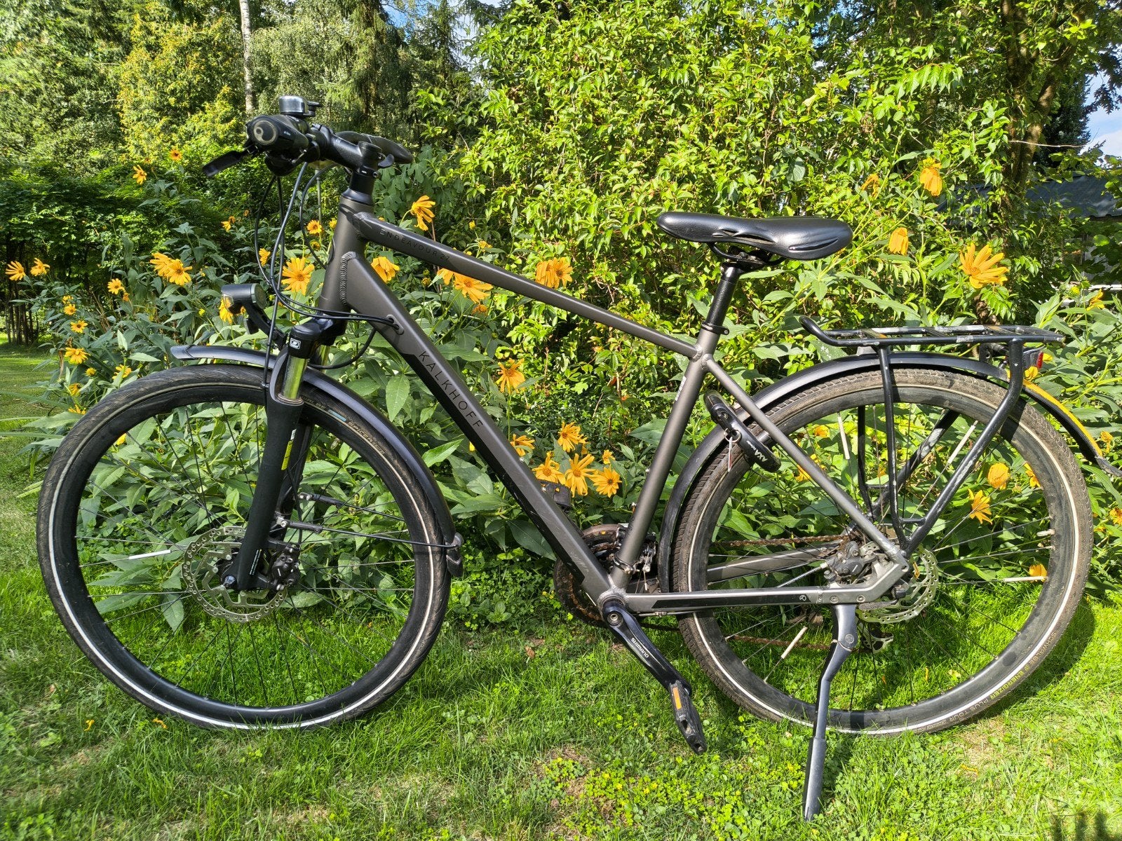 Fiets heren kalkhoff 27 versnellingen herenfiets schijfremme, 28 inch, Gebruikt, Vering, 49 tot 53 cm
