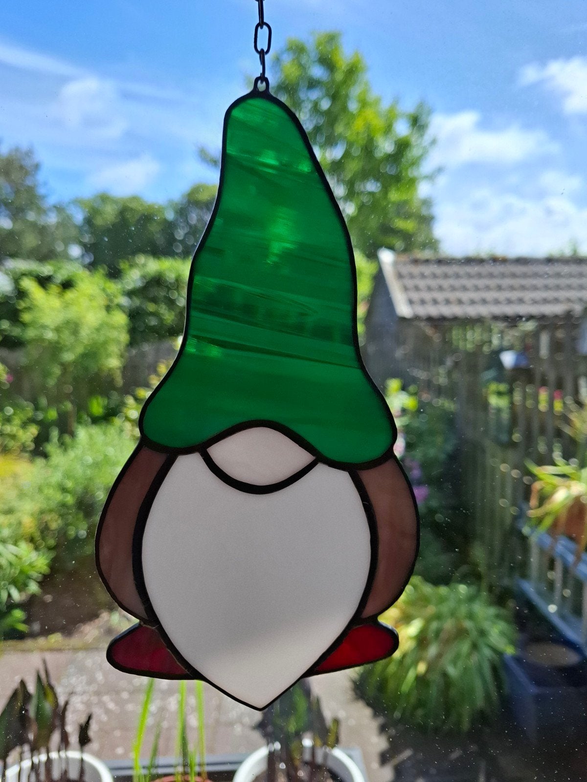 Handgemaakte Glas-in-lood Kabouter Raamhanger, Ophalen of Verzenden