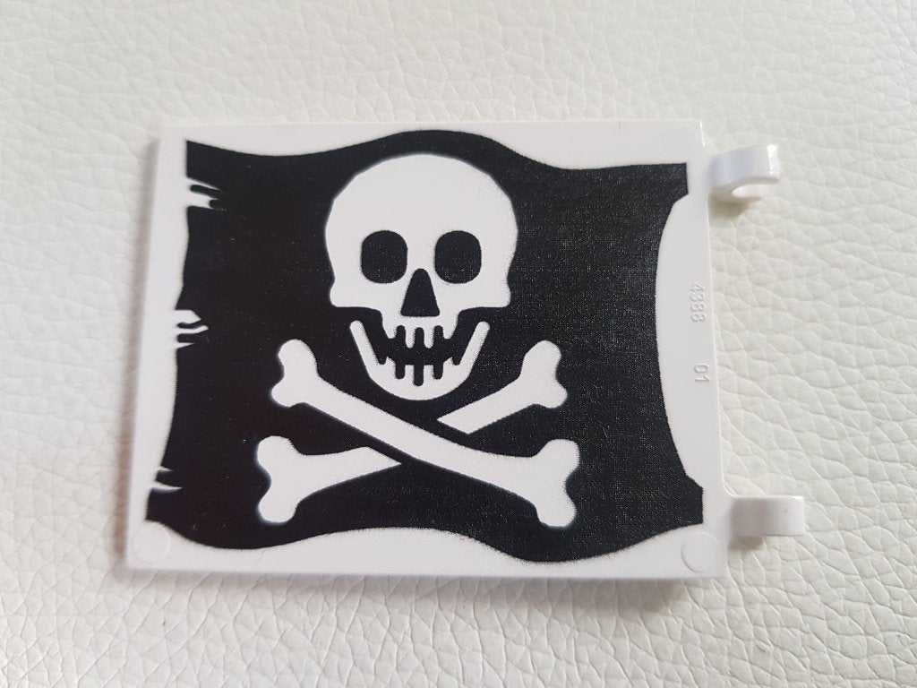 Lego Jolly Roger Flag 6 x 5 piratenvlag repro 1989 - 2002, Ophalen of Verzenden, Nieuw, Losse stenen, Pirates