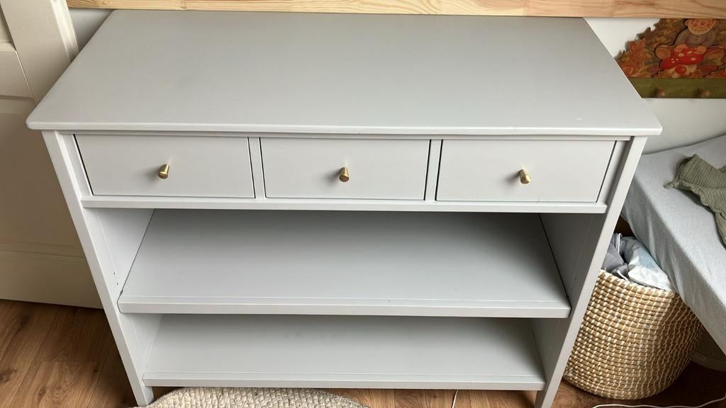 Grijze vintage commode, Ophalen, Gebruikt, 50 tot 70 cm, 100 cm of meer