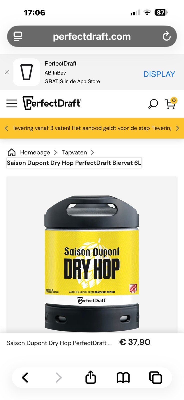 Biervat 6 Liter Saison Dupont, Ophalen, Nieuw
